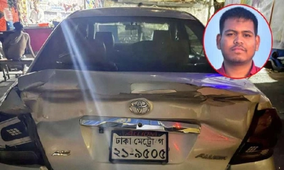 এনসিপি নেতা মাহিন সরকারের গাড়িতে ট্রাকের ধাক্কা