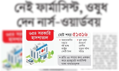নেই ফার্মাসিস্ট, ওষুধ দেন নার্স-ওয়ার্ডবয়