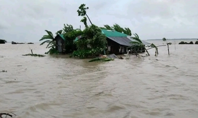 পটুয়াখালীতে বেড়িবাঁধ বিধ্বস্ত, পানিবন্দি হাজারো পরিবার