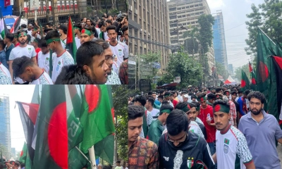 বাংলাদেশ-সিঙ্গাপুর ম্যাচ ঘিরে স্টেডিয়ামে দর্শকদের ঢল
