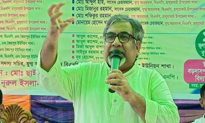 হালুয়াঘাটে কর্মী সমাবেশে বক্তব্য দেন বিএনপির যুগ্ম মহাসচিব সৈয়দ এমরান সালেহ প্রিন্স। ছবি- রূপালী বাংলাদেশ
