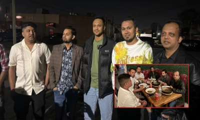 নিষিদ্ধ ছাত্রলীগ নেতাদের সঙ্গে আড্ডায় মাতলেন সাকিব