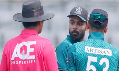 আম্পায়ারের সাথে তর্কে  জড়িয়ে বড় শাস্তির মুখে হৃদয়