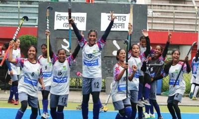 নারী হকির ফাইনালে বিকেএসপি ও কিশোরগঞ্জ