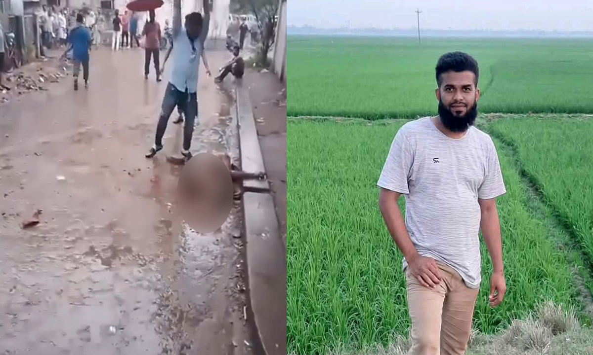ডানে নিহত সোহাগ, বামে সোহাগকে নৃশংসভাবে হত্যার চিত্র। ছবি- সংগৃহীত