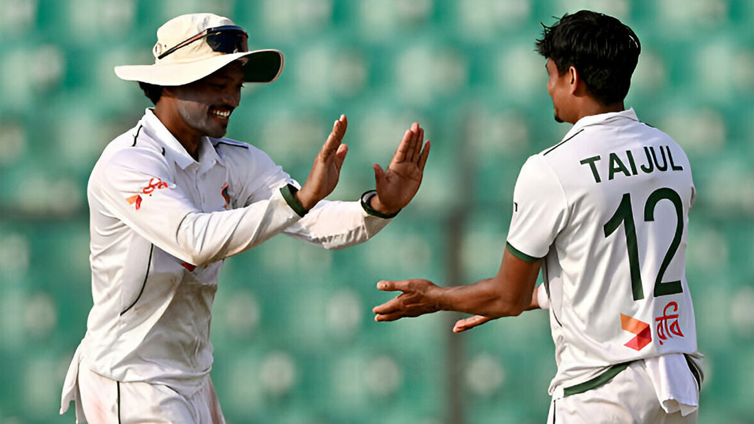 তাইজুলের ‘ভেলকিতে’ বাংলাদেশের স্বস্তি