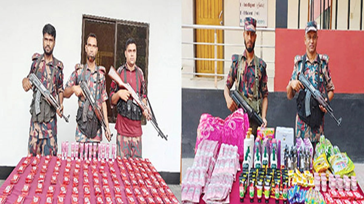যশোরে মাদকসহ সাড়ে ৭ লাখ টাকার ভারতীয় পণ্য জব্দ