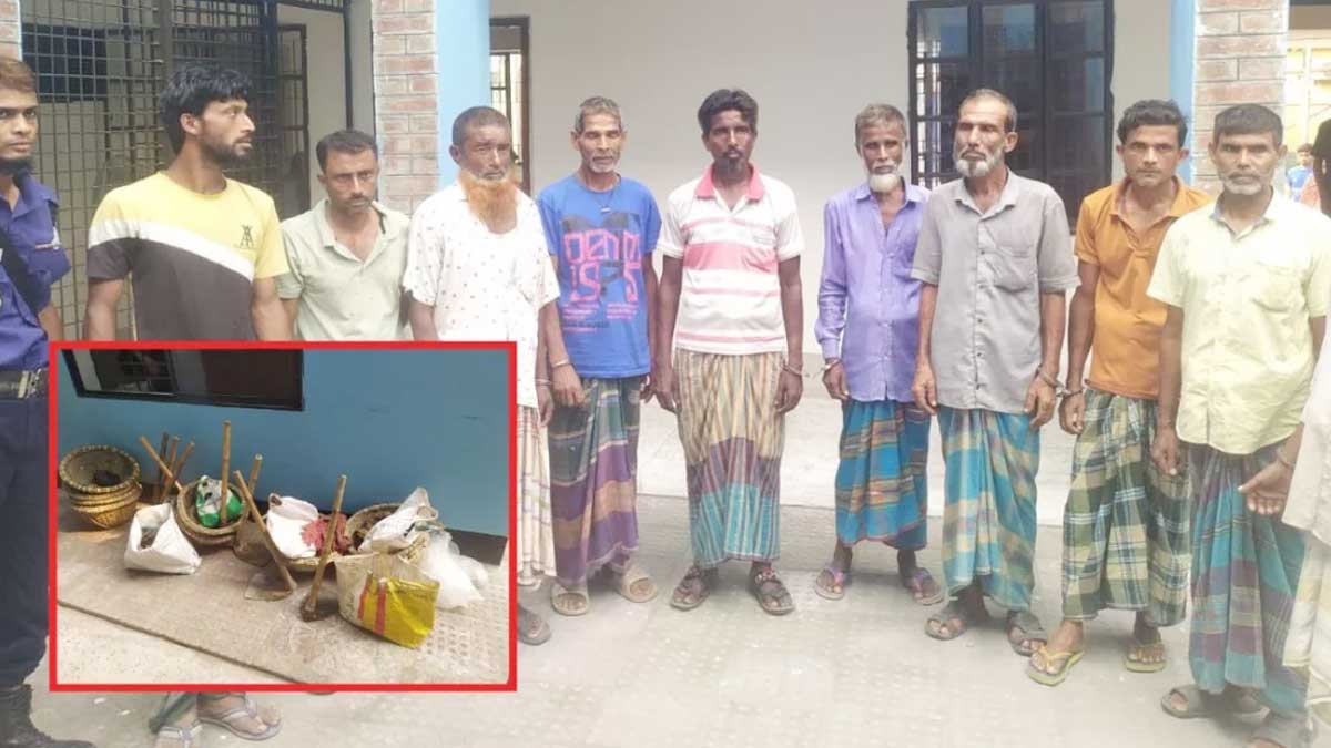 আটক শ্রমিকরা। ছবি- সংগৃহীত