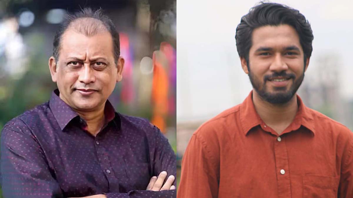 অভিনেতা সমু চৌধুরী ও খায়রুল বাসার। ছবি- সংগৃহীত