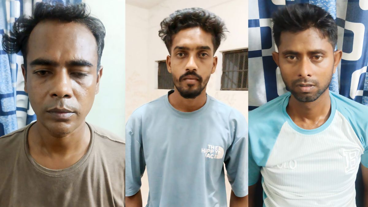 গ্রেপ্তার শামীম, রাকিব মন্ডল ও সাকিব। ছবি- রূপালী বাংলাদেশ