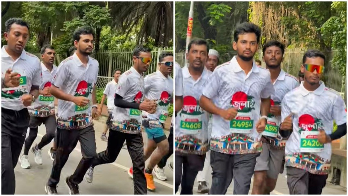 ঢাকার সড়কে ম্যারাথনে দৌড়াচ্ছেন আসিফ মাহমুদ সজীব ভূঁইয়া। ছবি- সংগৃহীত