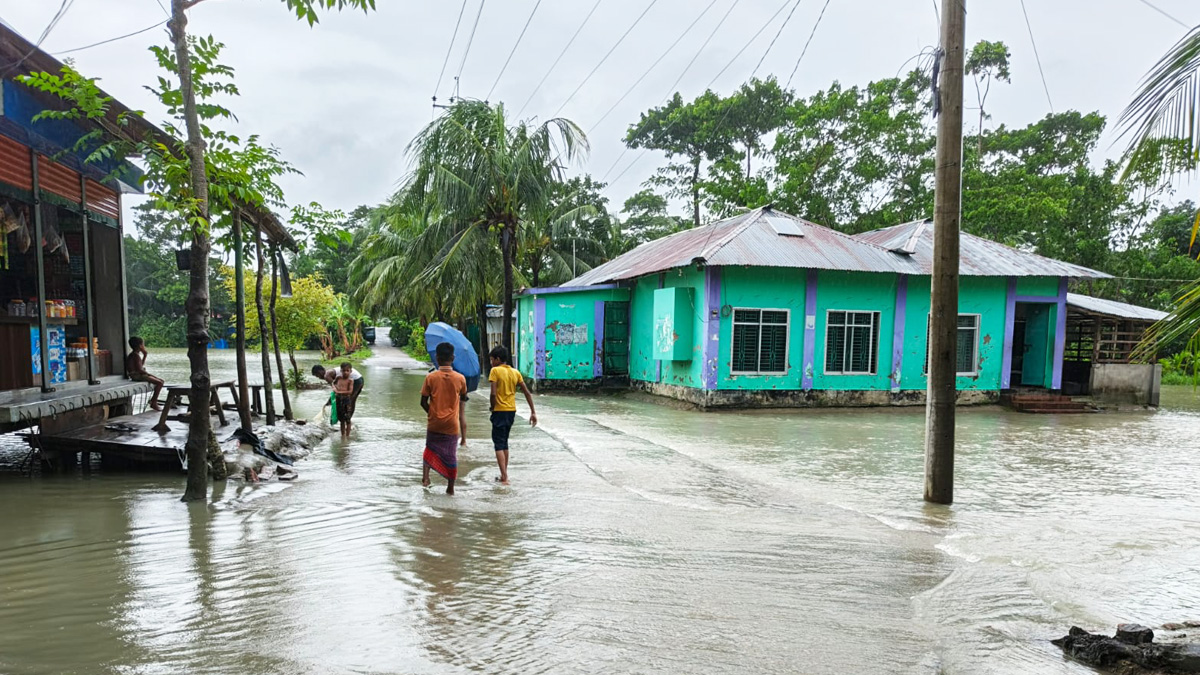 প্লাবিত চরফ্যাশনের নিম্নাঞ্চল। ছবি- রূপালী বাংলাদেশ