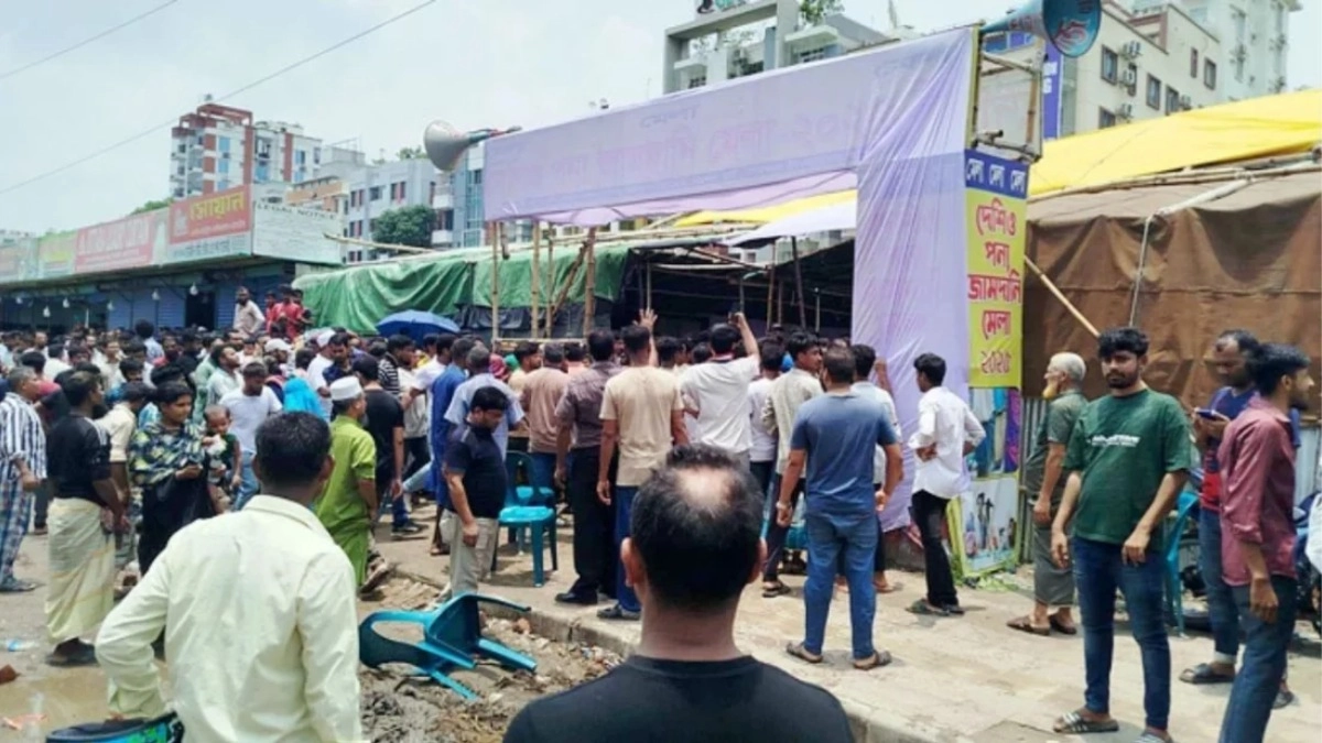 উত্তরা ১১নং সেক্টরের কাঁচাবাজার এলাকায় হট্টগোল। ফাইল ছবি