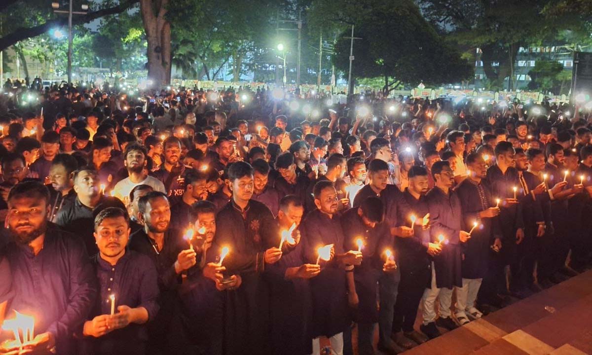 ছাত্রদলের মোমবাতি প্রজ্বলন। ছবি- সংগৃহীত