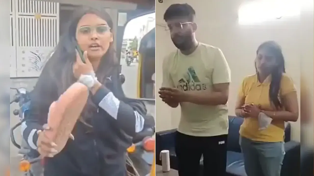 থানায় পঙ্কুরি ও তার স্বামীর ক্ষমা প্রার্থনার সময়ে তোলা ছবি - সংগৃহীত