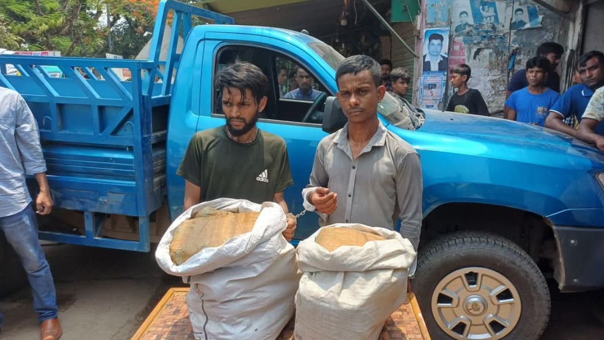 ঈশ্বরগঞ্জে ১৩ কেজি গাঁজাসহ ২ যুবক আটক
