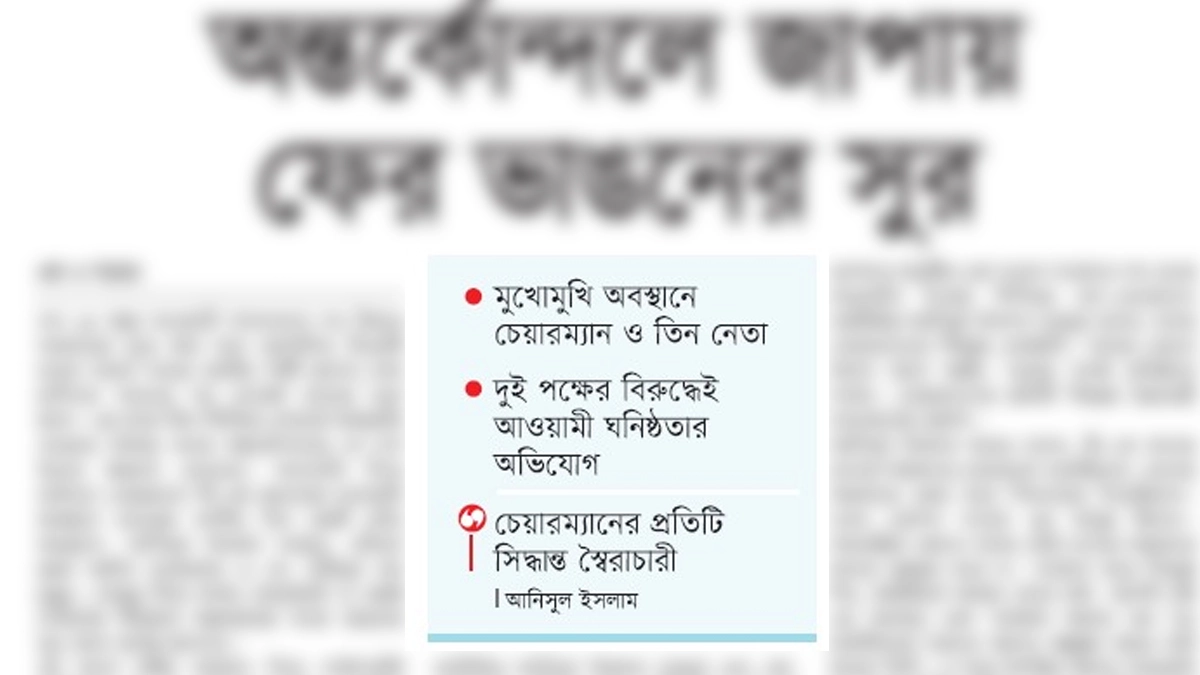 অন্তর্কোন্দলে জাপাতে ফের ভাঙনের সুর ।       ছবি- রূপালী বাংলাদেশ