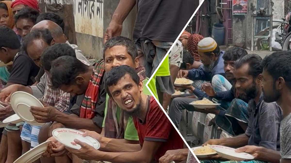 ভালো কাজের হোটেলের খাবার বিতরণ। ছবি- রূপালী বাংলাদেশ