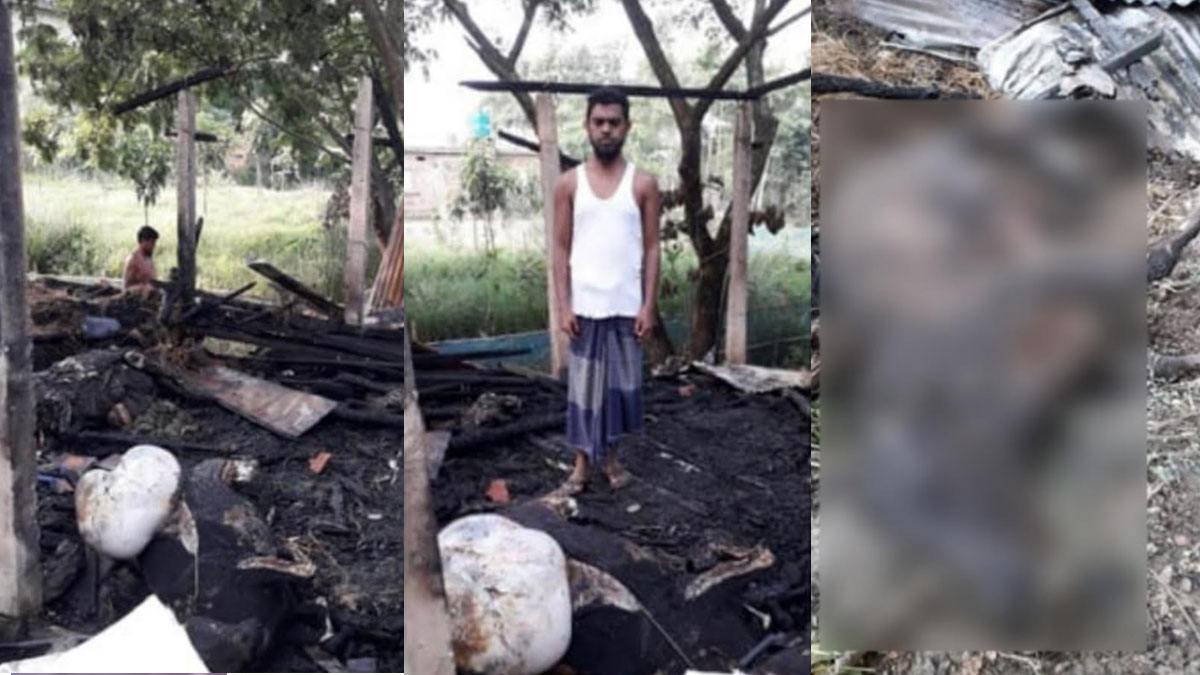 কুলাউড়ায় আগুনে পুড়ল কৃষকের ৪ গরু
