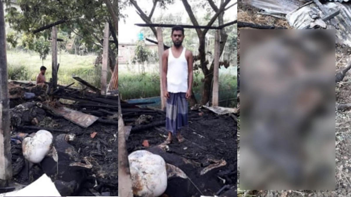 কুলাউড়ায় আগুনে পুড়ে ছাই কৃষকের ৪ গরু