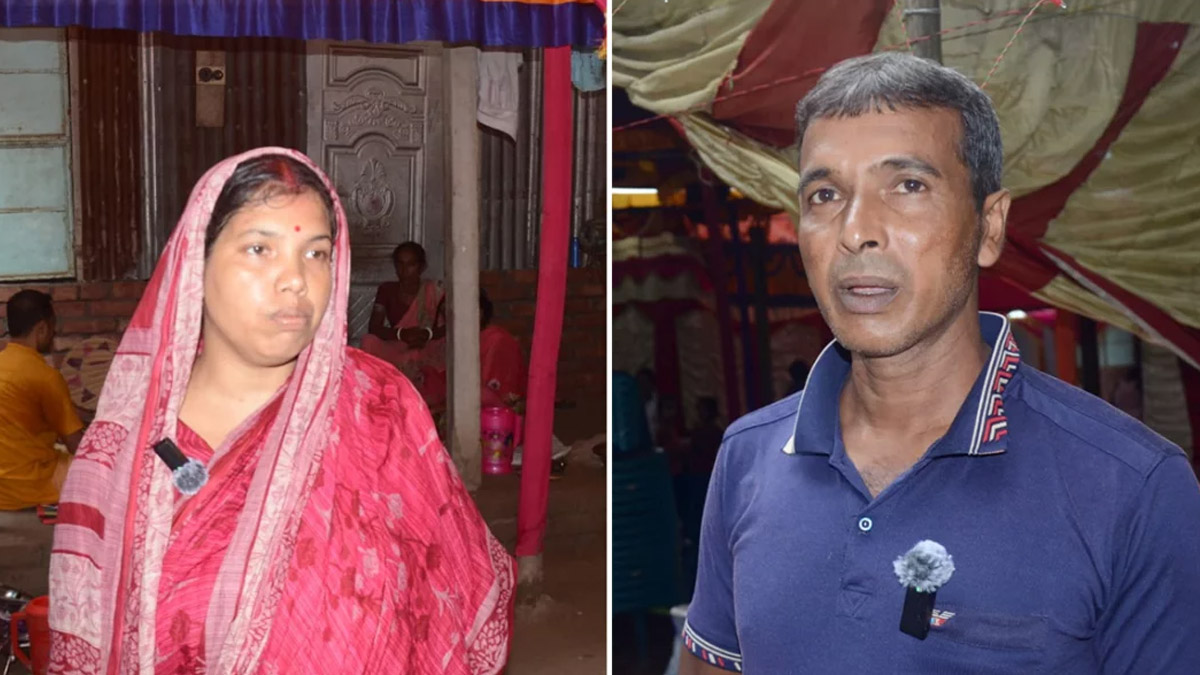 কনের মা লিপি রানী রায় ও বাবা বিধান রায়।   ছবি- সংগৃহীত