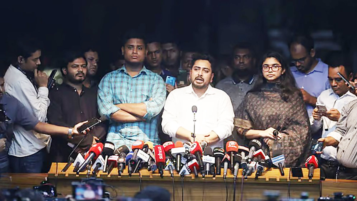 বৈঠক শেষে সাংবাদিকদের এ কথা বলেন এনসিপির আহ্বায়ক নাহিদ ইসলাম।            ছবি- সংগৃহীত