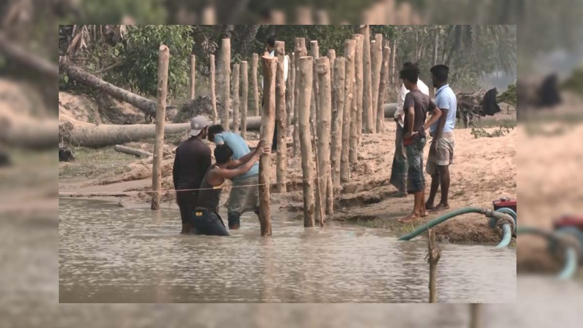 বিজিবির বাধায় ভারতীয় অংশে মনু প্রতিরক্ষা বাঁধের কাজ বন্ধ
