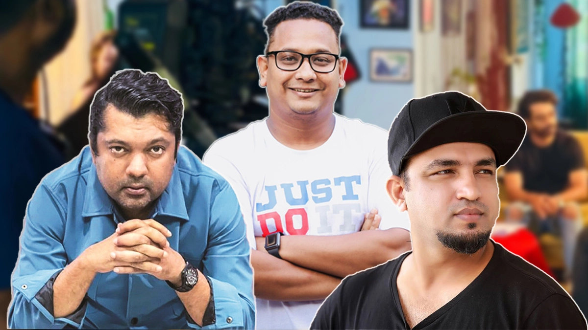 অভিনেতা শাহরিয়ার নাজিম জয়, পরিচালক তপু খান ও নির্মাতা মাহমুদ দিদার। ছবি - সংগৃহীত