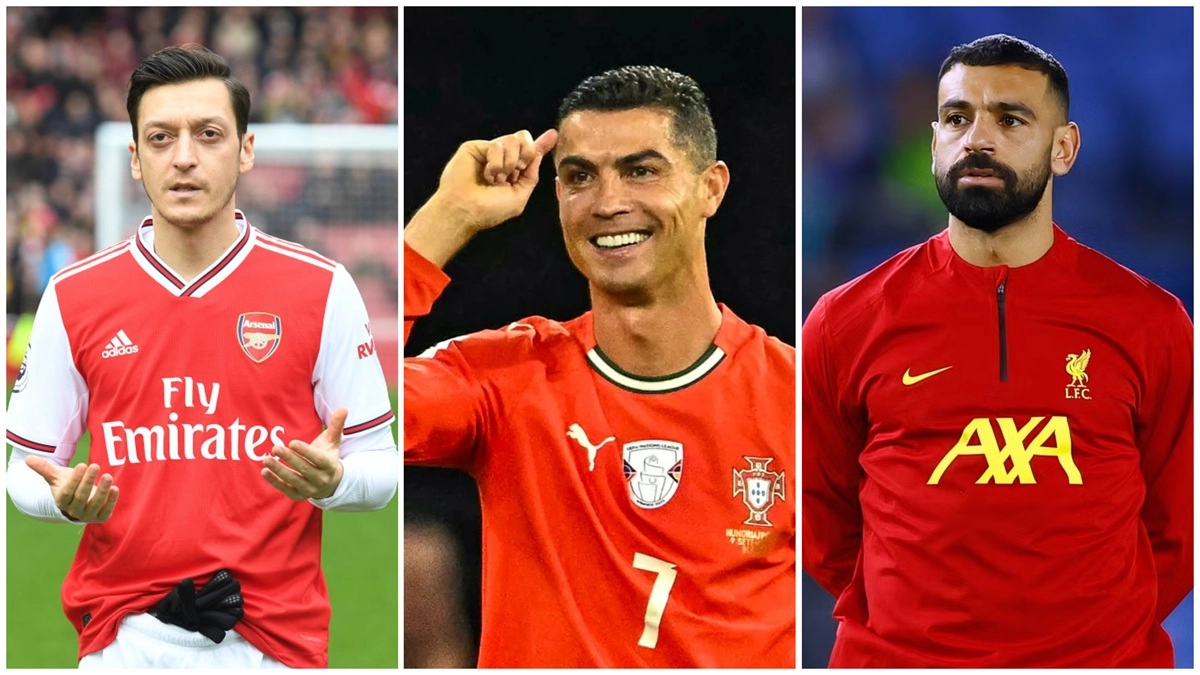 মেসুত ওজিল, ক্রিস্টিয়ানো রোনালদো ও মোহাম্মদ সালাহ। ছবি- সংগৃহীত