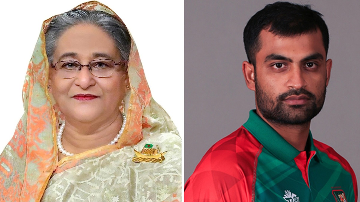 শেখ হাসিনা ও তামিম ইকবাল। ছবি : সংগৃহীত