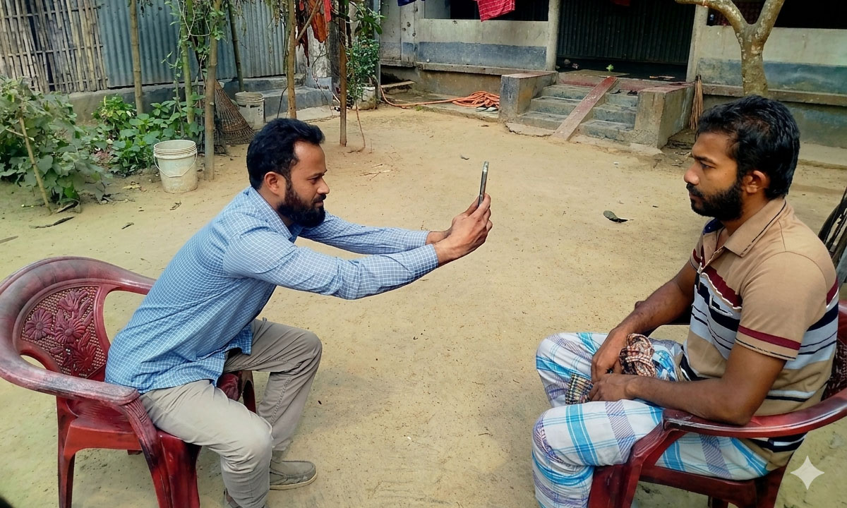 শৈলকুপায় শুরু হয়েছে কৃষি কার্ডের তথ্য সংগ্রহ। ছবি : রূপালী বাংলাদেশ