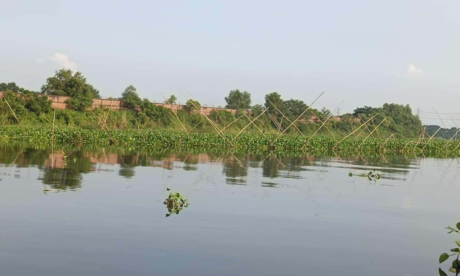 নদী ও শাখানদীতে প্রভাবশালীদের অবৈধ মাছের ঘের। ছবি- রূপালী বাংলাদেশ