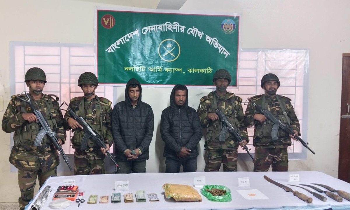 স্বেচ্ছাসেবক দলের দুই নেতা আটক। ছবি : রূপালী বাংলাদেশ