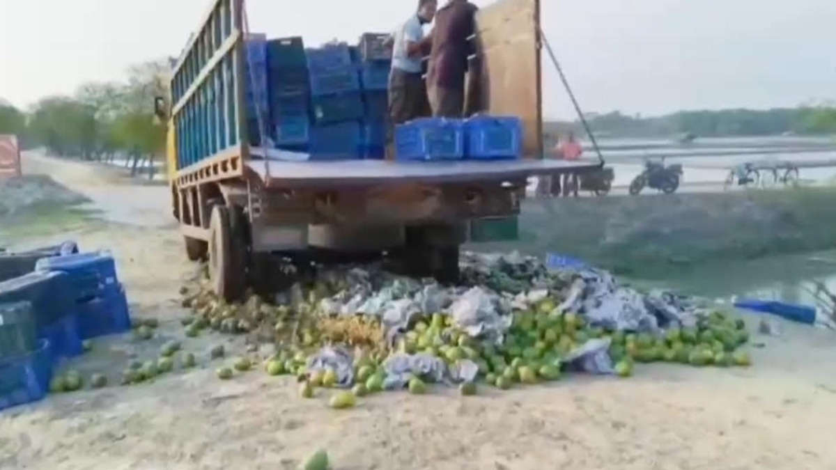 অপরিপক্ব আম জব্দ। ছবি : রূপালী বাংলাদেশ