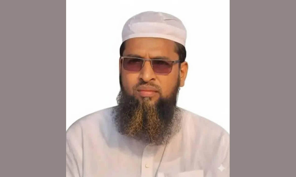 ইসলামী আন্দোলন বাংলাদেশ মনোনীত হাতপাখা প্রতীকের প্রার্থী মো. ওয়ালিউল্লাহ। ছবি : রূপালী বাংলাদেশ