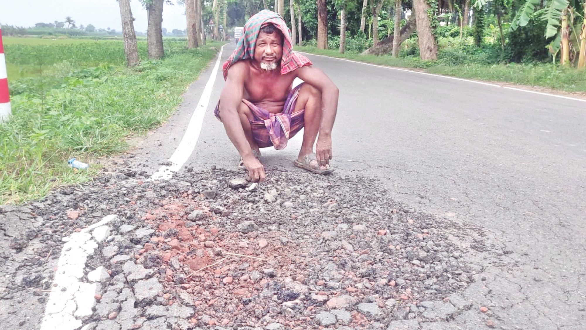 তিন মাসেই বেহাল সড়ক