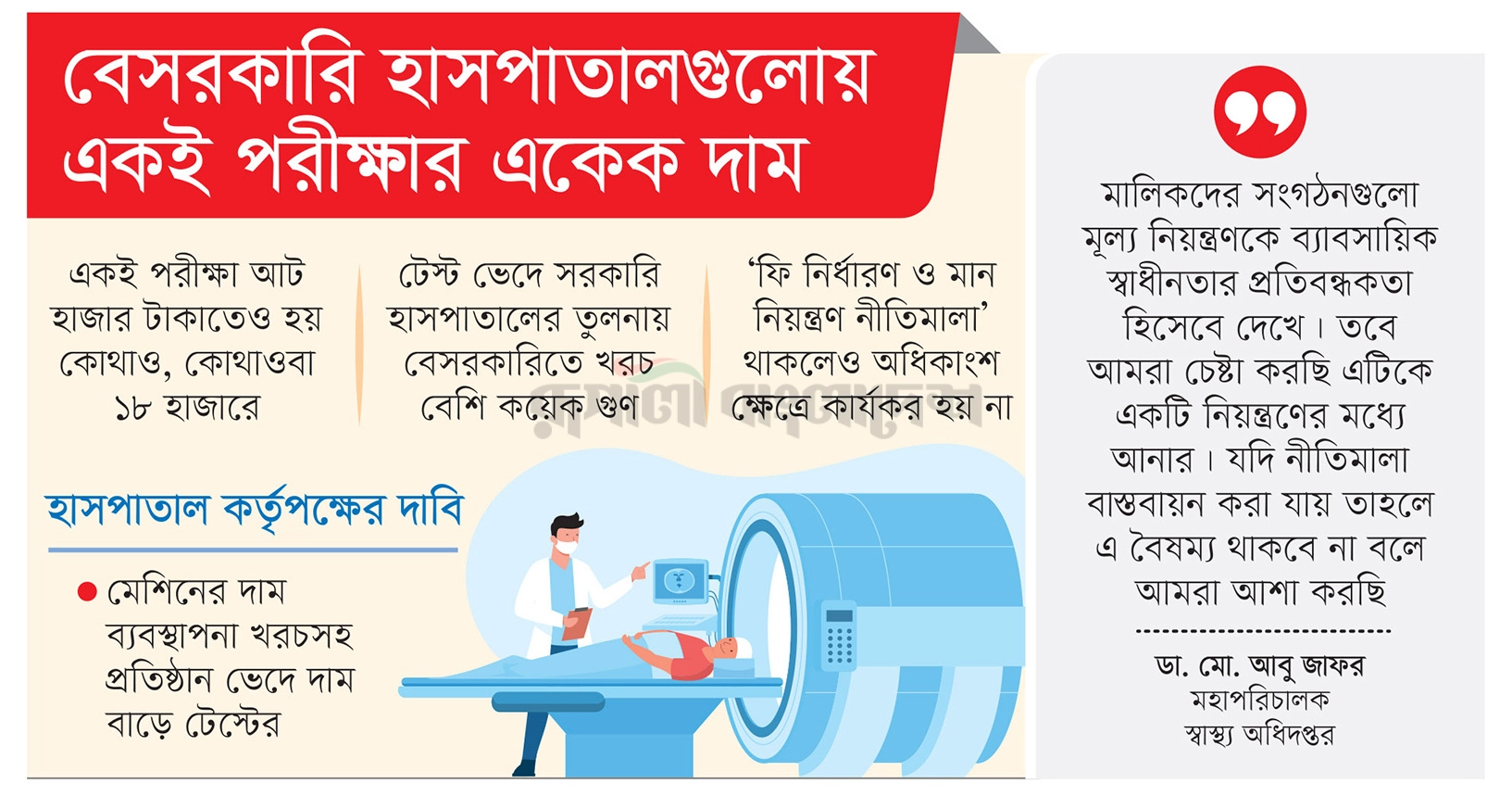 স্বাস্থ্যসেবায় টেস্ট-সন্ত্রাস