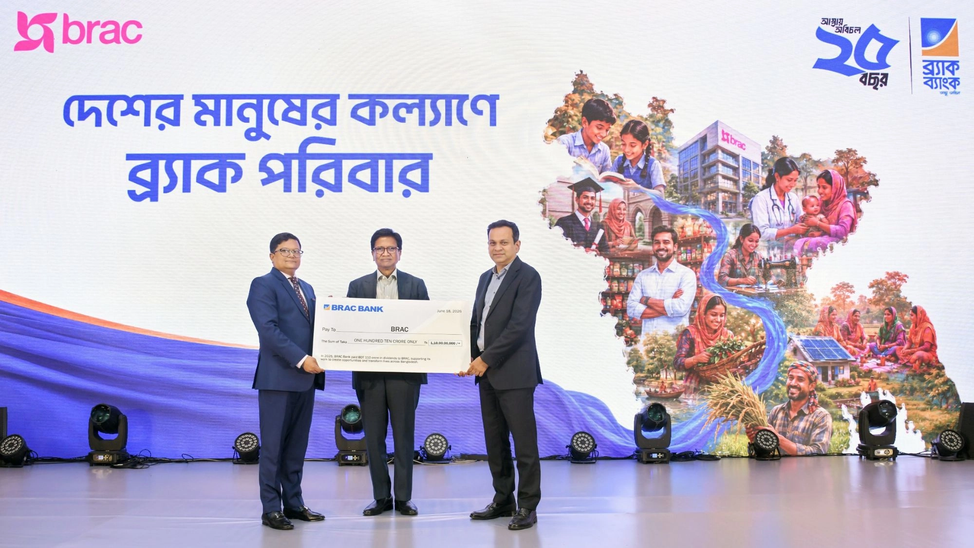 ২০২৫ সালে ব্র্যাক ব্যাংক থেকে ১১০ কোটি টাকা লভ্যাংশ পেয়েছে ব্র্যাক