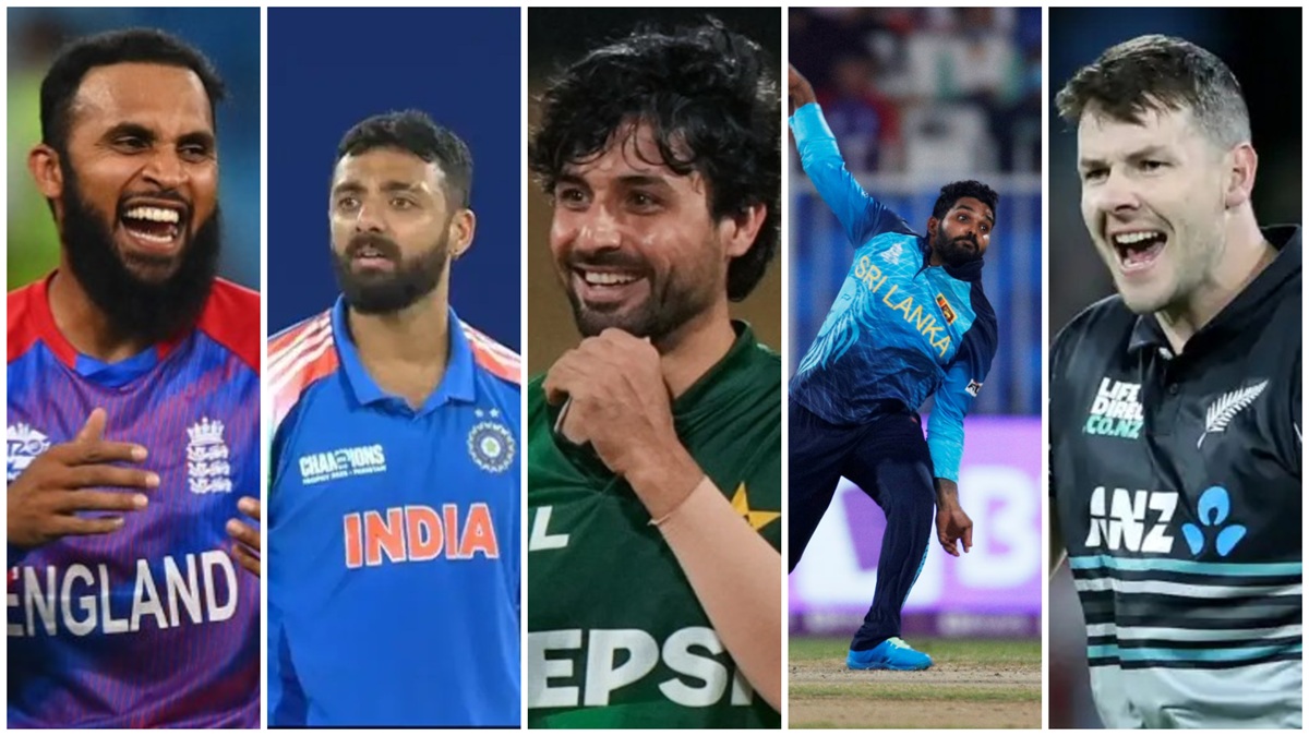 আদিল রশিদ, আবরার আহমেদ, ওয়ানিন্দু হাসারাঙ্গা, জ্যাকব ডাফি, বরুণ চক্রবর্তী। ছবি : সংগৃহীত