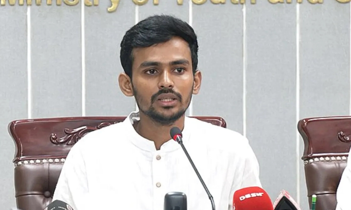 স্থানীয় সরকার উপদেষ্টা আসিফ মাহমুদ সজীব ভূঁইয়া। ছবি- সংগৃহীত