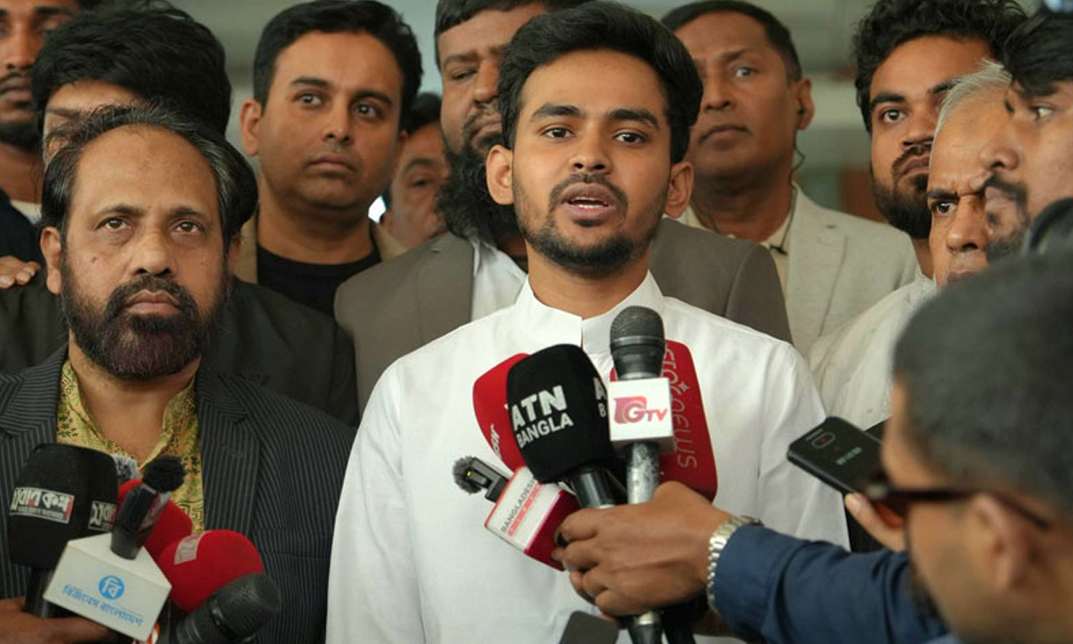 এনসিপি নির্বাচন পরিচালনা কমিটির চেয়ারম্যান আসিফ মাহমুদ সজীব ভূঁইয়া। ছবি : সংগৃহীত