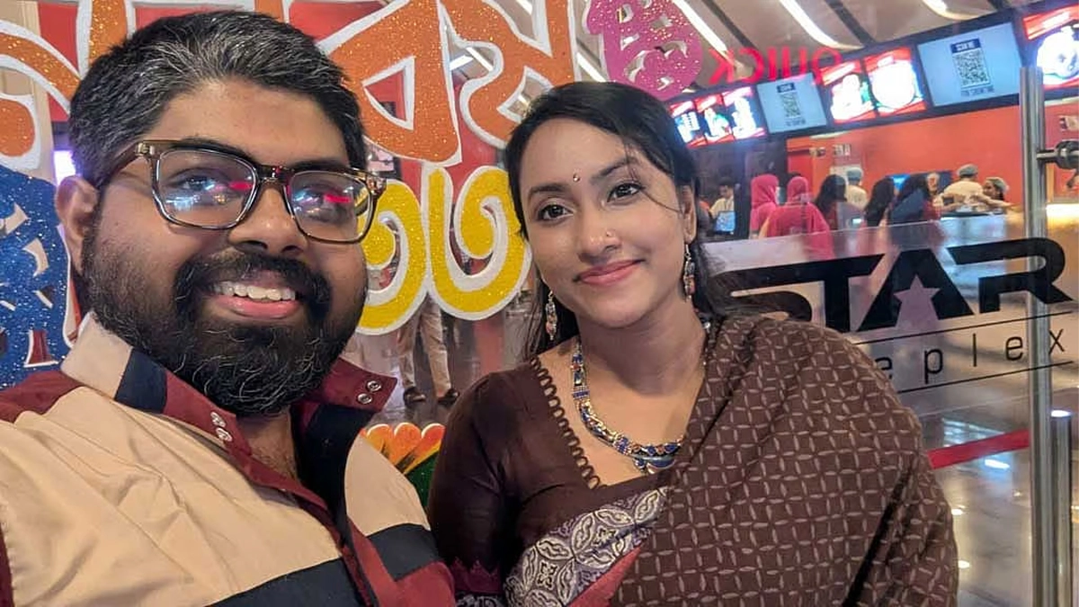 স্বামী রহমত রশীদের সঙ্গে নাফিসা তাবাসসুম ধীপ্রা। ছবি : সংগৃহীত