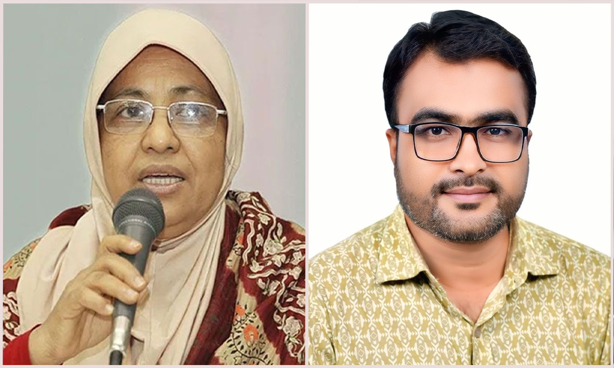 স্বাস্থ্য উপদেষ্টা নূরজাহান বেগম (বামে) এনসিপি নেতা ডা. জাহিদুল বারী (ডানে)। ছবি- রূপালী বাংলাদেশ