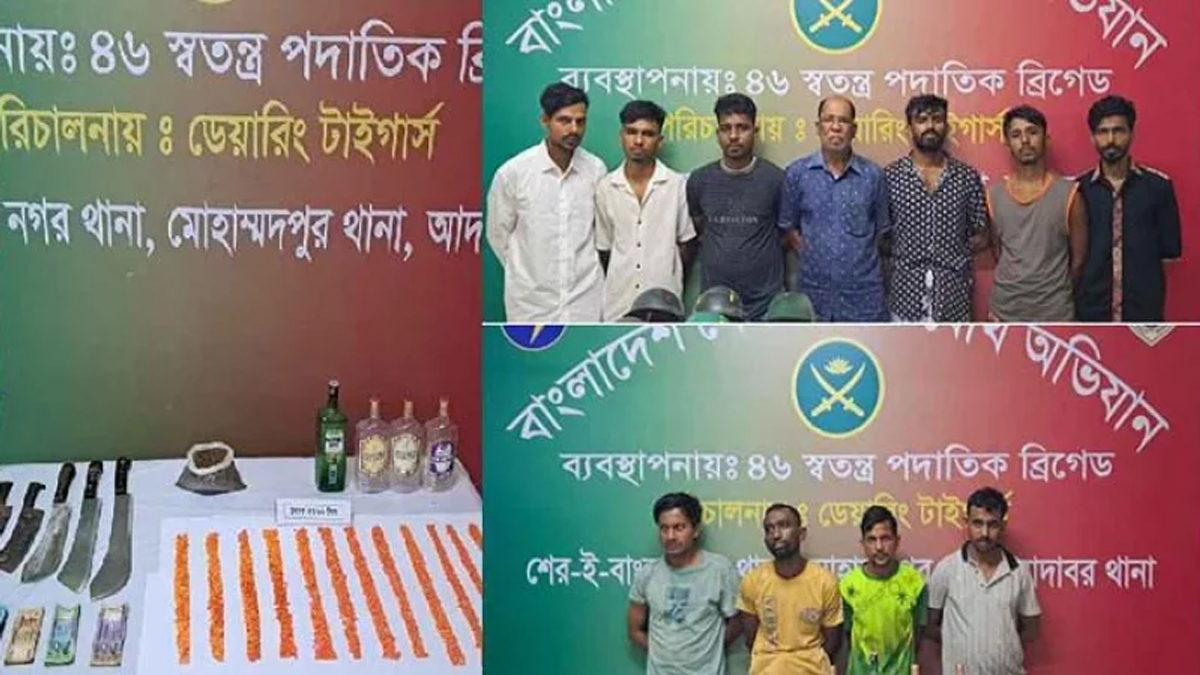 মোহাম্মদপুরের জেনেভা ক্যাম্পে মাদকদ্রব্য ও দেশীয় অস্ত্র উদ্ধার, গ্রেপ্তার ১১ জন ছবি- সংগৃহীত