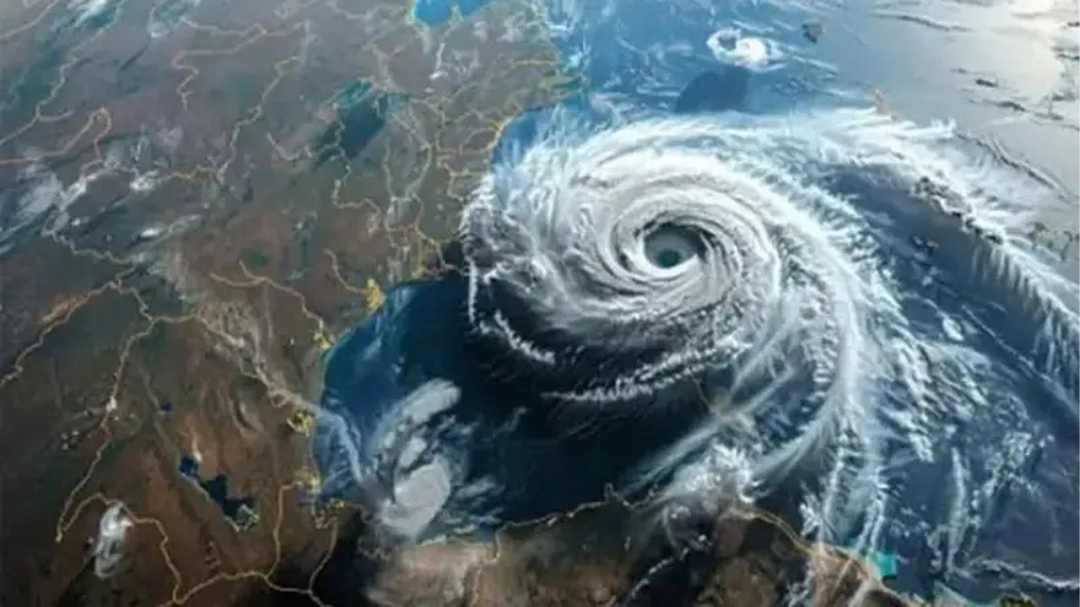 ঘূর্ণিঝড়ের স্যাটেলাইট চিত্র। ছবি- সংগৃহীত