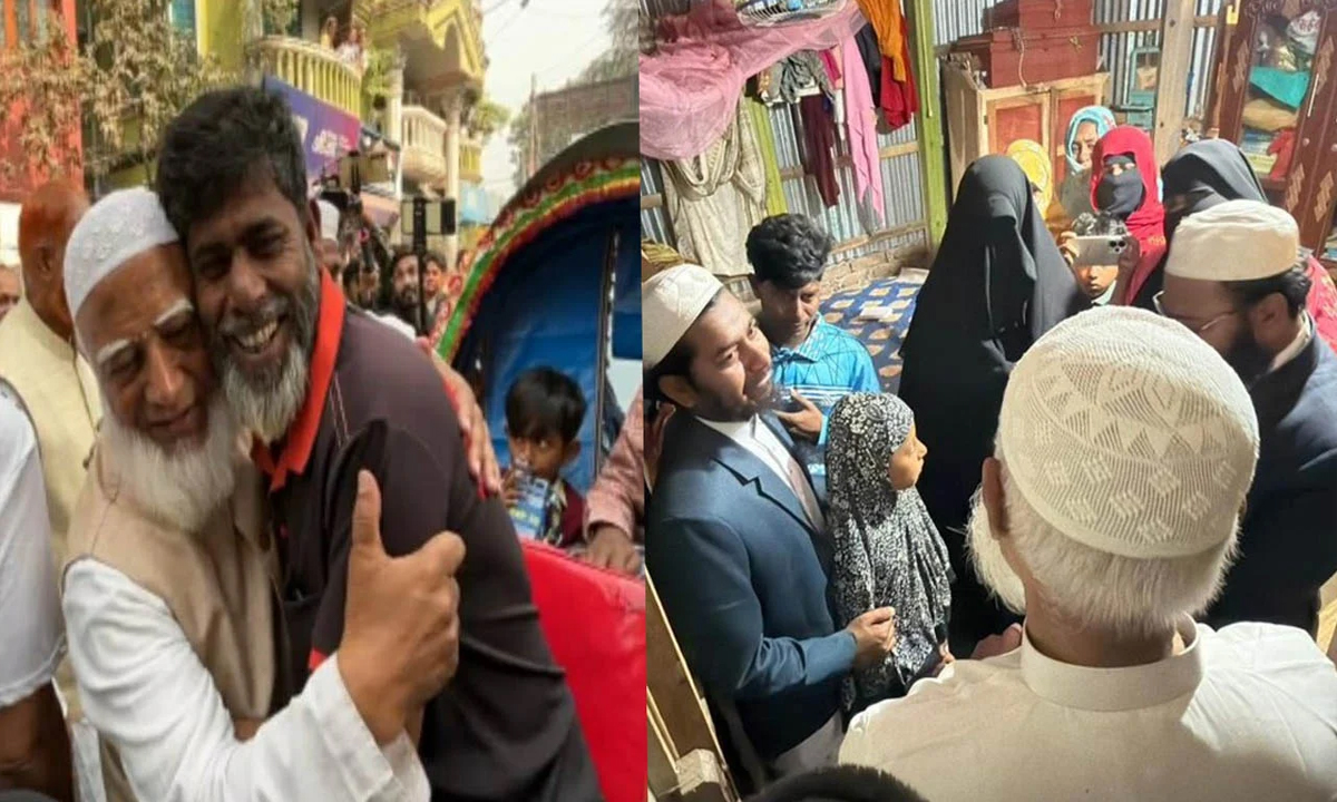 শাহ আলমের পরিবারের সঙ্গে সাক্ষাৎ করেন। ছবি : সংগৃহীত