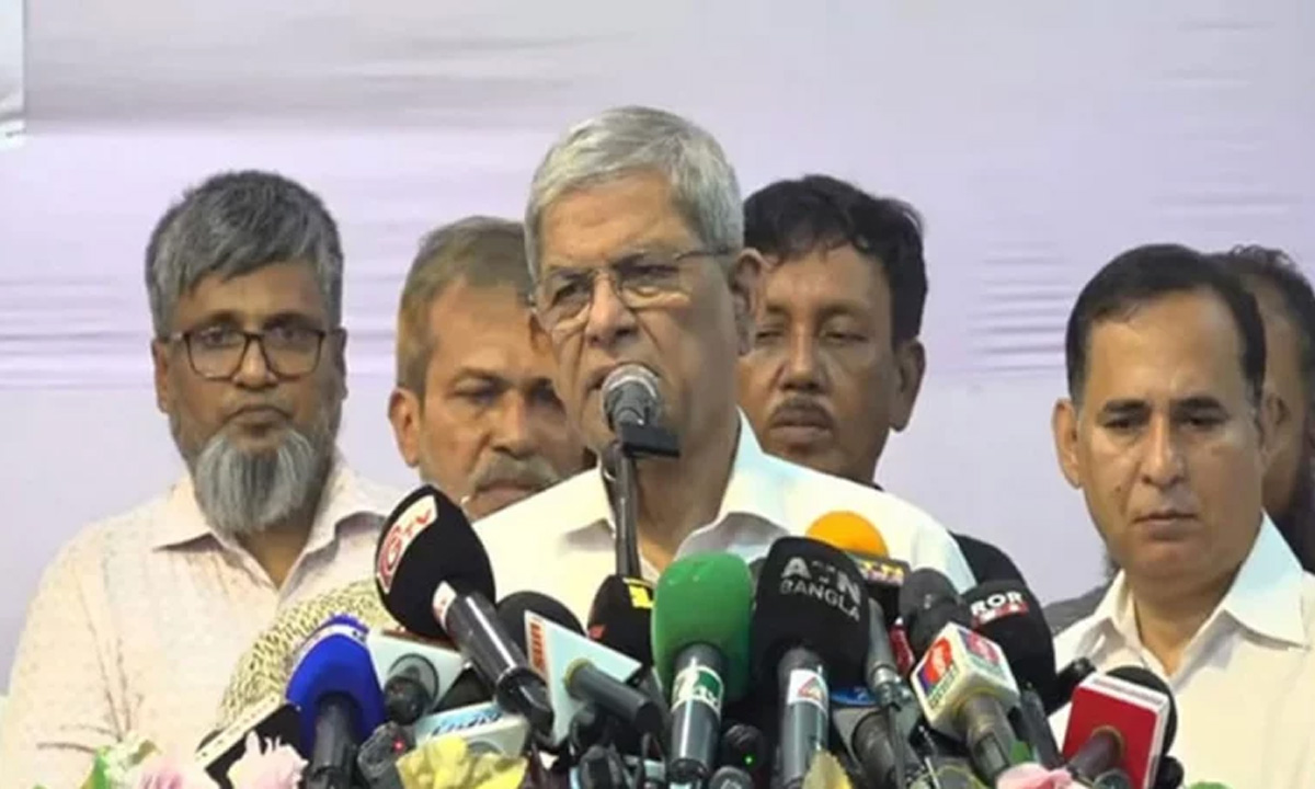 আলোচনা সভায় বক্তব্য দেন মির্জা ফখরুল ইসলাম আলমগীর। ছবি -সংগৃহীত