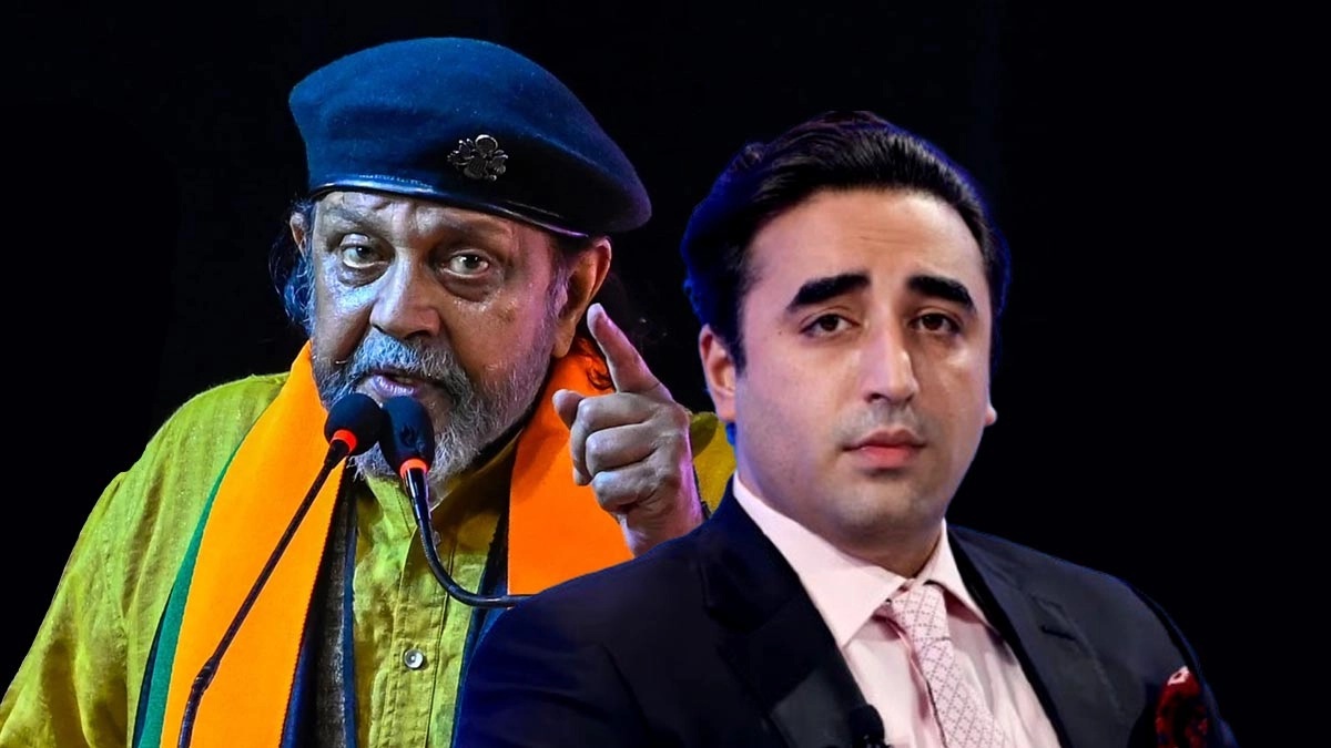 মিঠুন চক্রবর্তী ও বিলওয়াল ভুট্টো। ছবি- সংগৃহীত