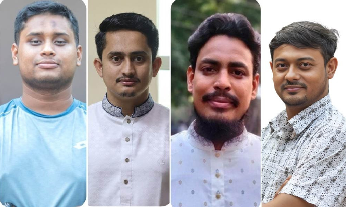 এনসিপির শীর্ষস্থানীয় নেতা হাসনাত-সারজিস-আখতার-নাসীর। ছবি- সংগৃহীত