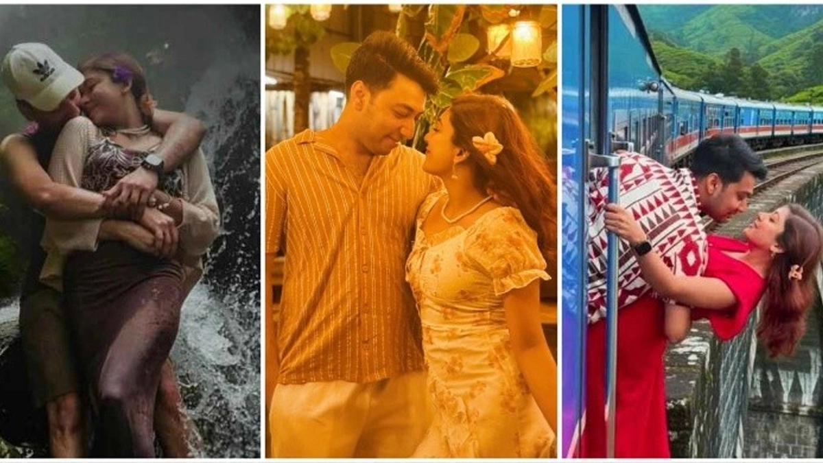 স্বামীর সঙ্গে হানিমুনের অন্তরঙ্গ মুহূর্তে অভিনেত্রী নীলা। ছবি : সংগৃহীত